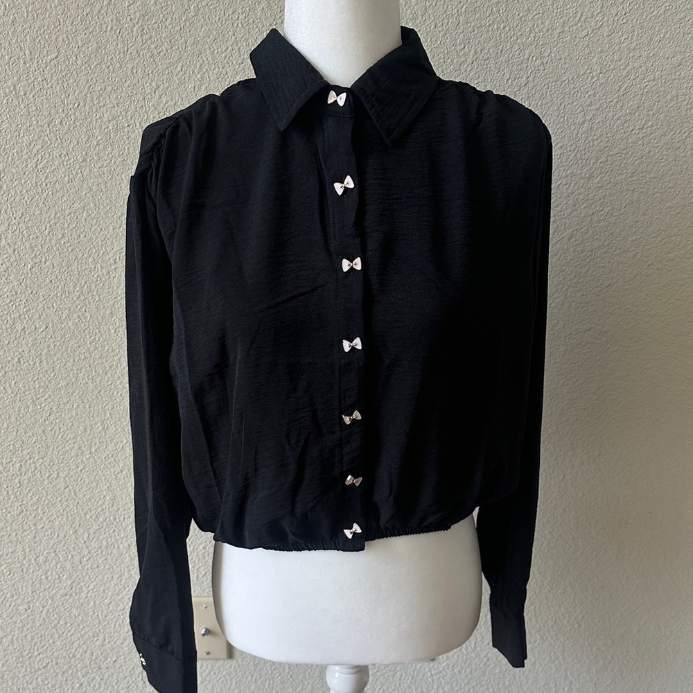 New: Chic Black Button-Down Women's Shirt